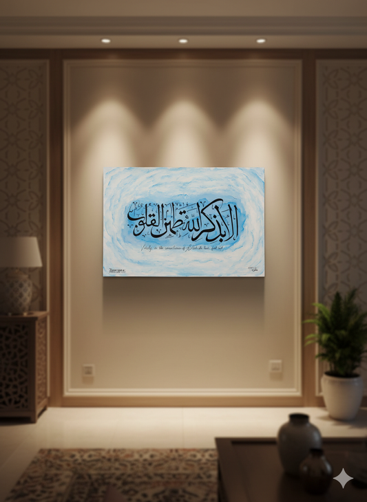 Hearts Find Rest Islamic Calligraphy